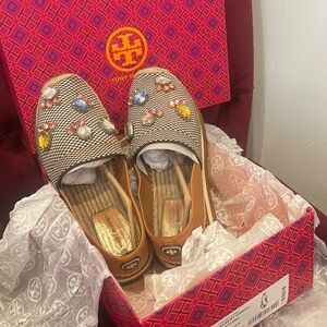 Tory Burch Multicolor Jeweled Espadrille Flats